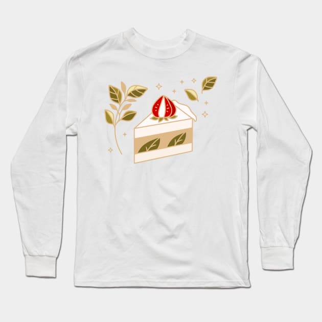 Green Tea and Strawberry Cake Long Sleeve T-Shirt by thecolorblooms